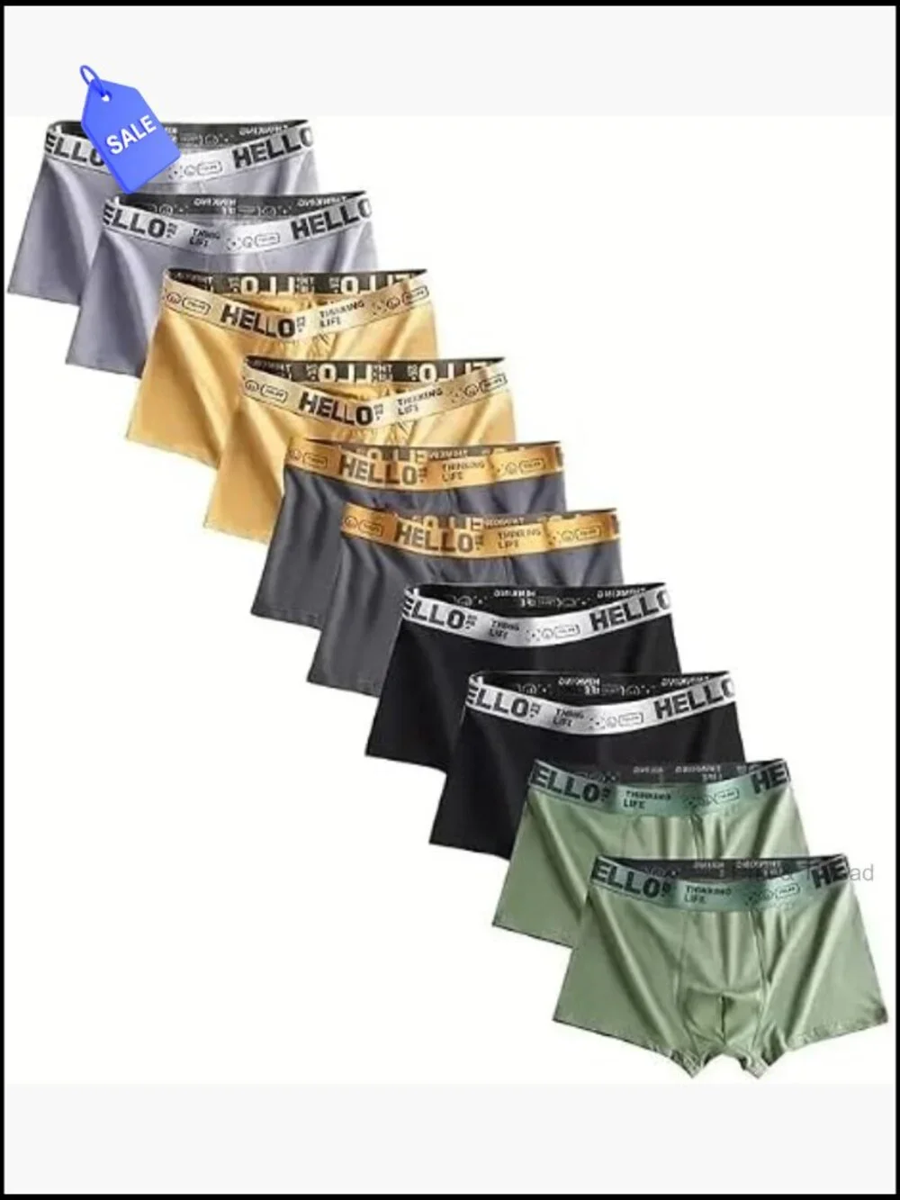 Men's Boxer Briefs 10-Pack, Breathable Quick-Dry Anti-Friction Underwear